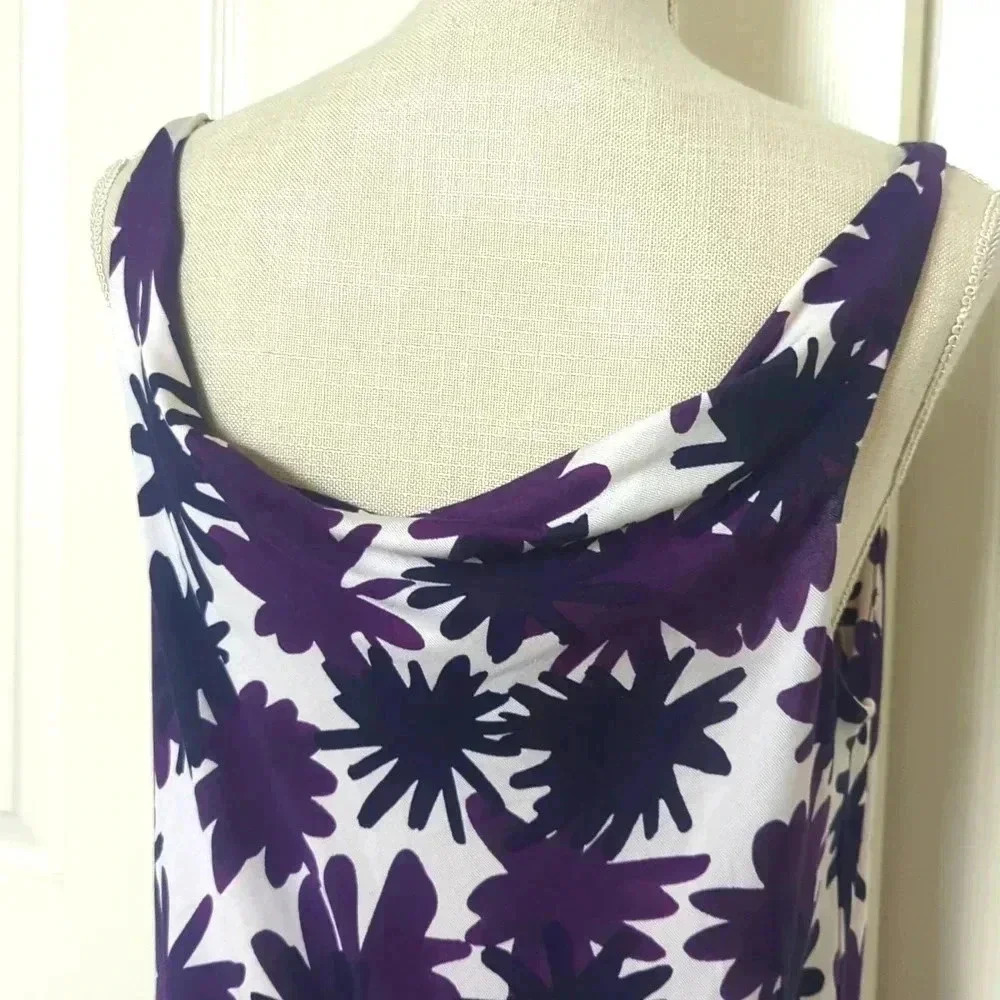 Diane Von Furstenberg Louanne Asterisk Meadow Aubergine Maxi Dress - Picture 8 of 10